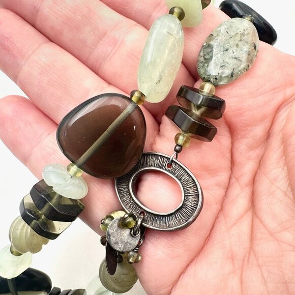 Silpada Prehnite Quartz Serpentine Sterling Silver Necklace - Picture 2 of 3